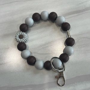 DARK BROWN AND GRAY Silicone Key Ring